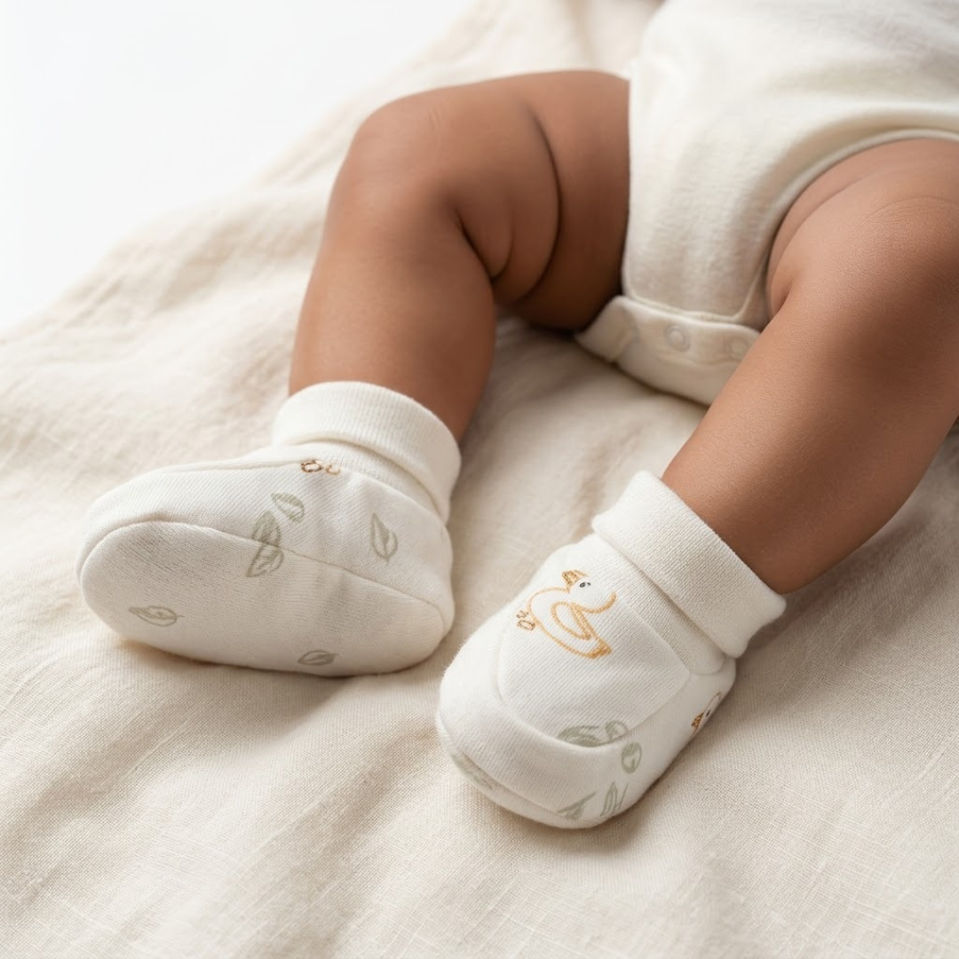 Newborn Baby Mittens & Booties Set  Printed Bunny Interlock - 2 Sets Pack