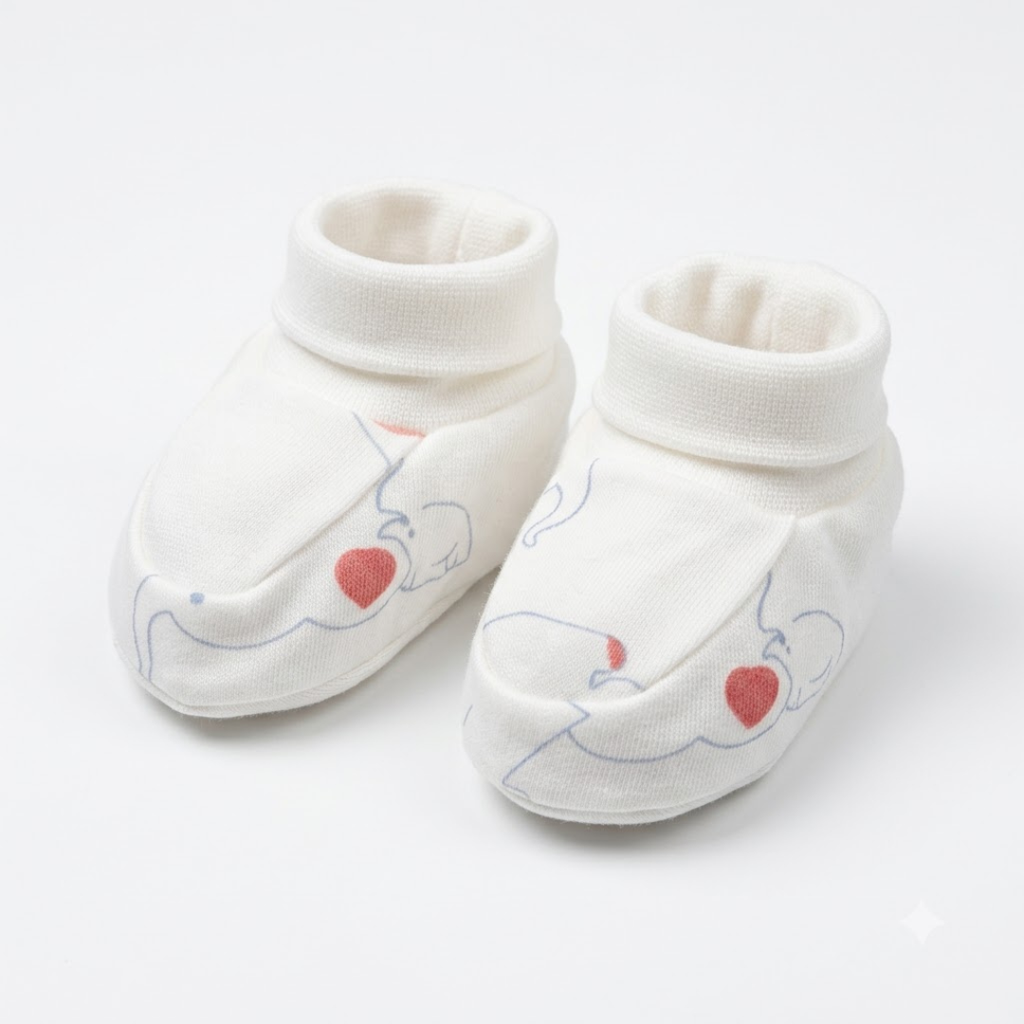 Newborn Baby Mittens & Booties Set  Printed Bunny Interlock - 2 Sets Pack
