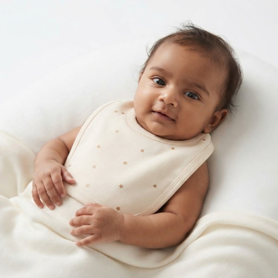 Newborn Baby Bibs Soft Printed Interlock – 3-Piece Pack