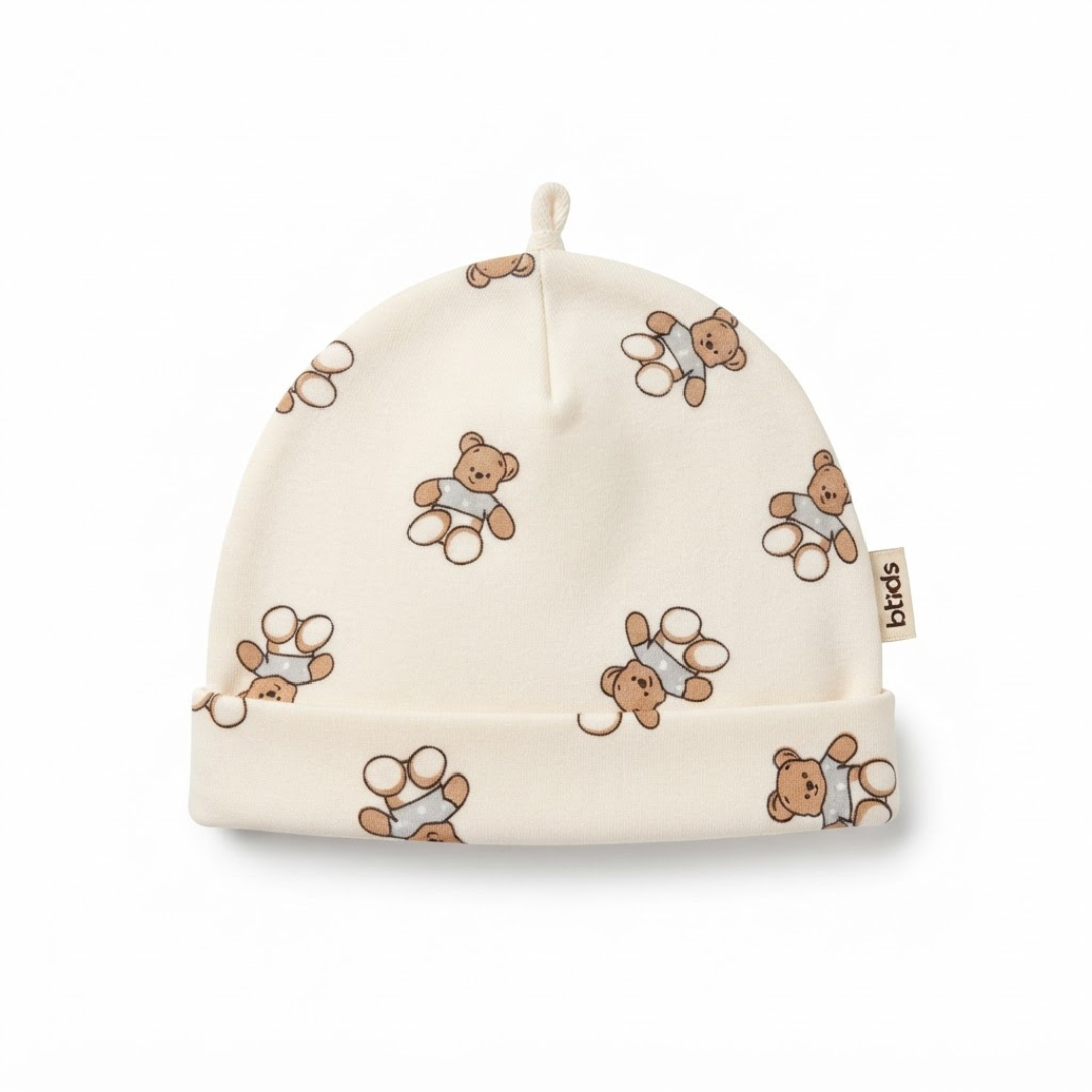 Newborn Baby Printed Caps – 3-Piece Pack