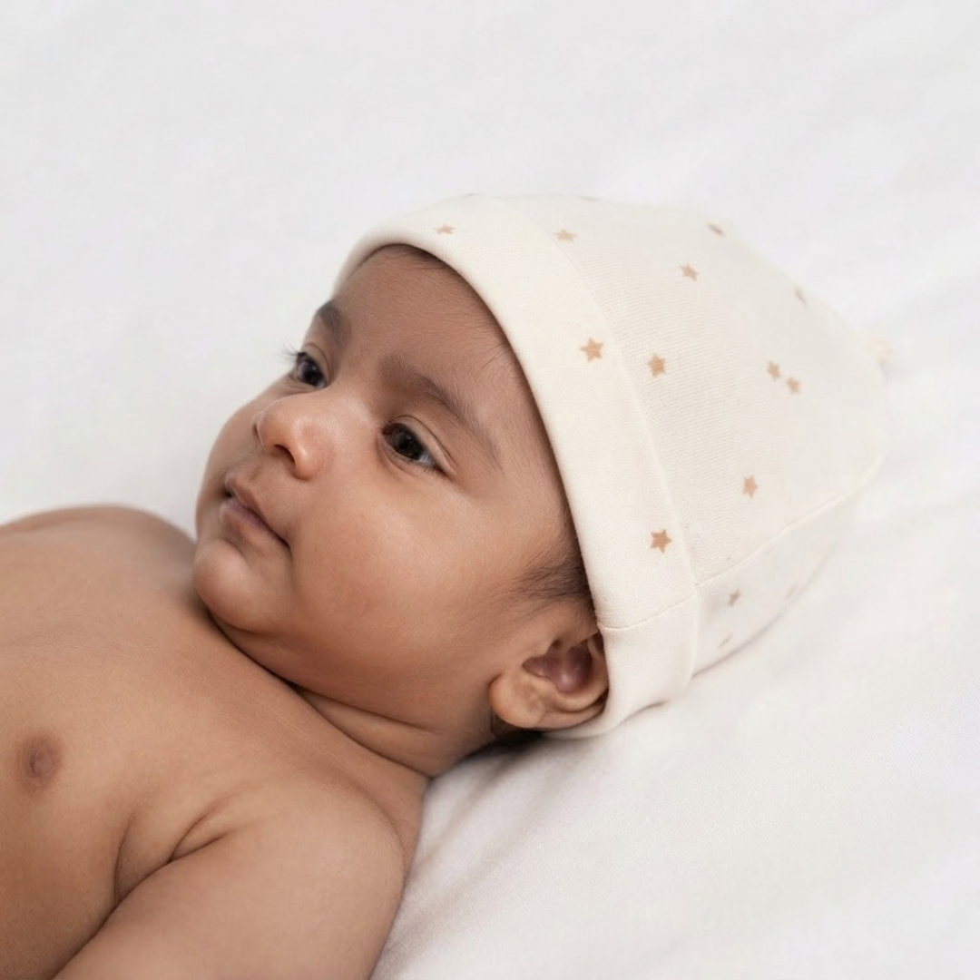 Newborn Baby Printed Caps – 3-Piece Pack
