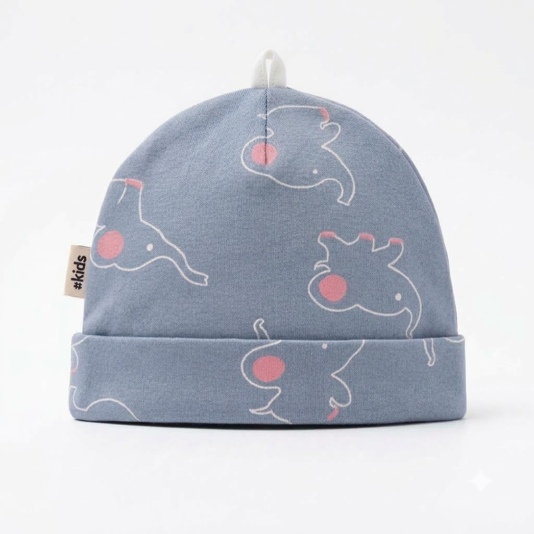 Newborn Baby Printed Caps – 3-Piece Pack