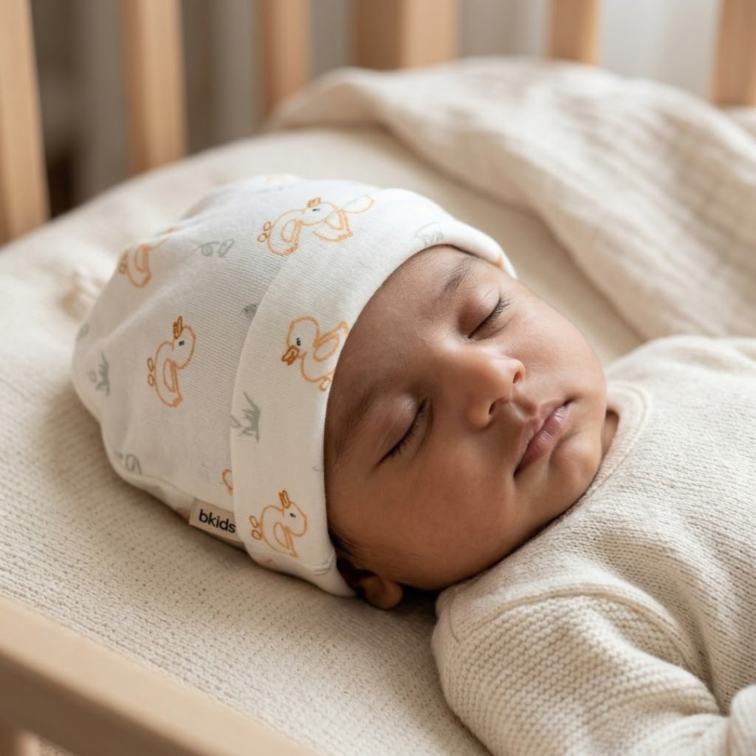 Newborn Baby Printed Caps – 3-Piece Pack
