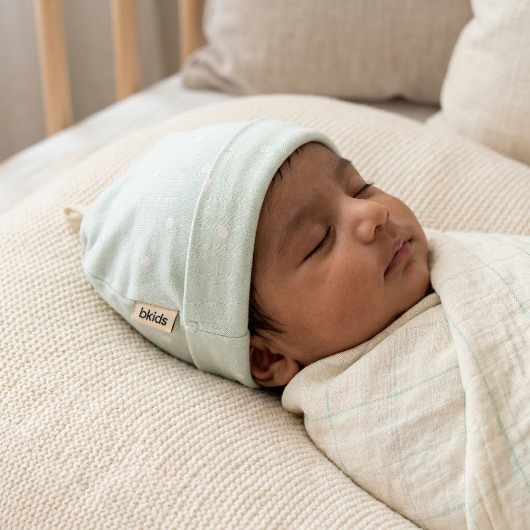Newborn Baby Printed Caps – 3-Piece Pack