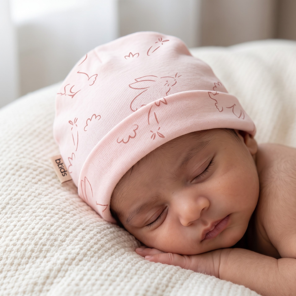 Newborn Baby Printed Caps – 3-Piece Pack