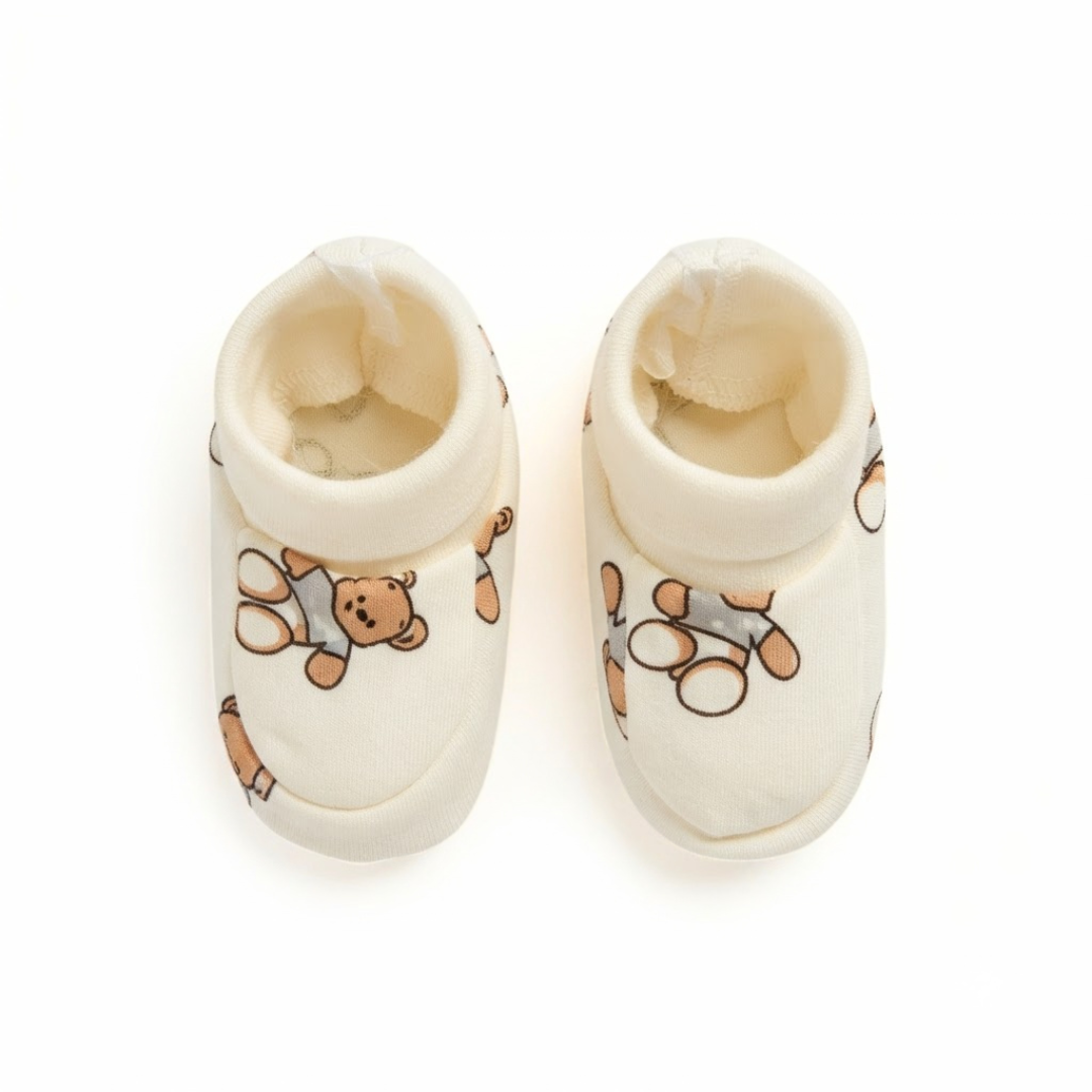 Newborn Baby Mittens & Booties Set  Printed Bunny Interlock - 2 Sets Pack