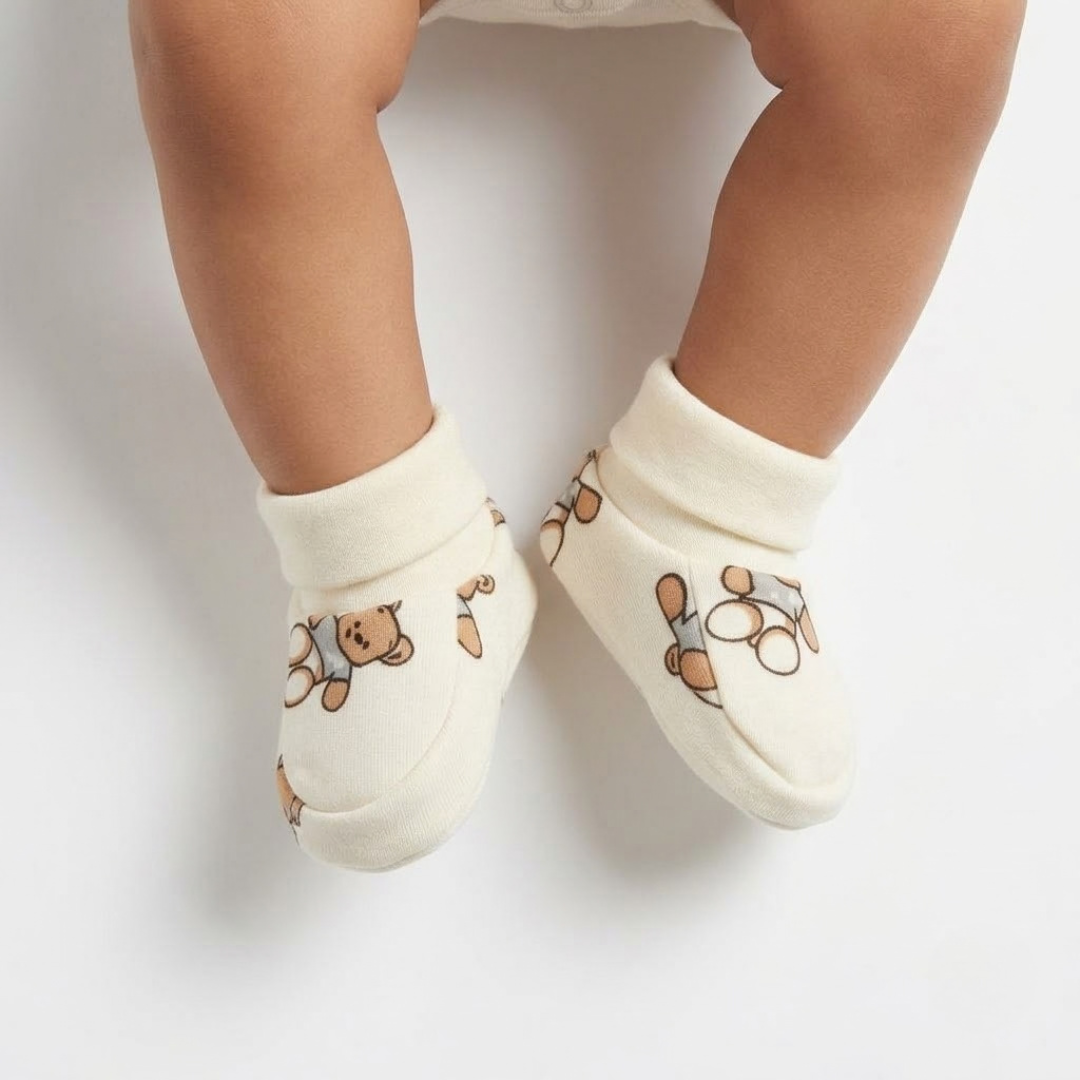 Newborn Baby Mittens & Booties Set  Printed Bunny Interlock - 2 Sets Pack