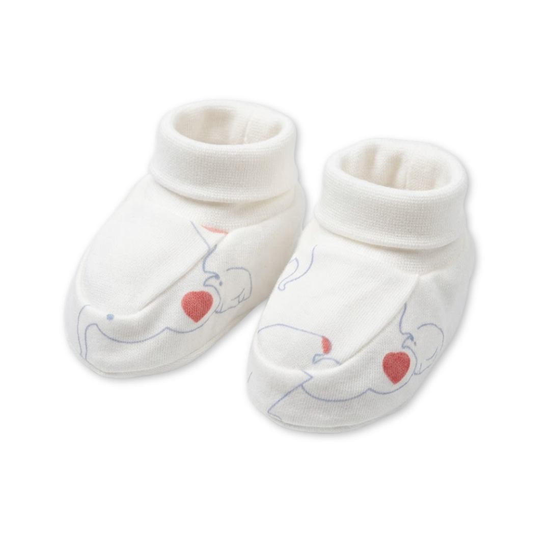 Newborn Baby Mittens & Booties Set  Printed Bunny Interlock - 2 Sets Pack