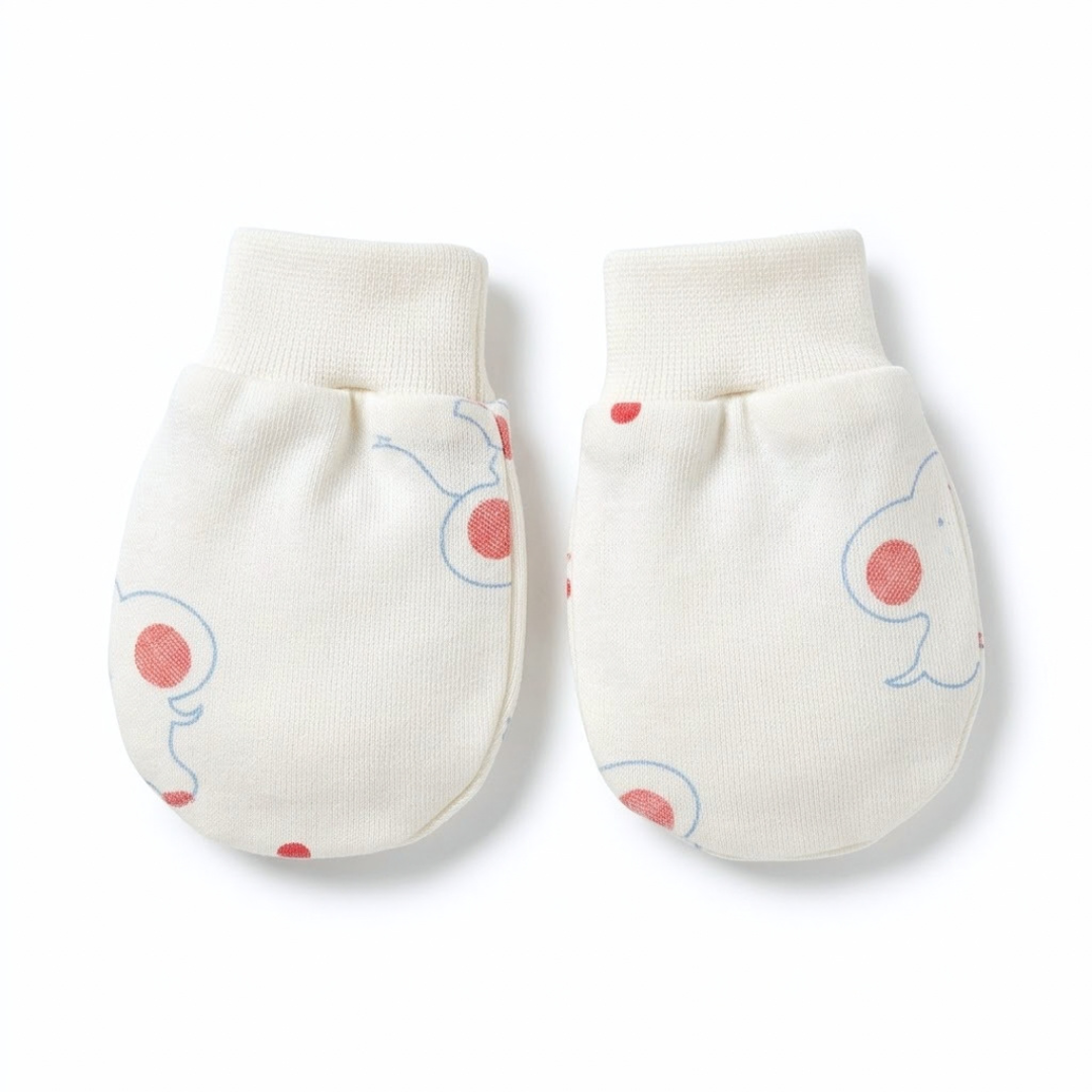 Newborn Baby Mittens & Booties Set  Printed Bunny Interlock - 2 Sets Pack