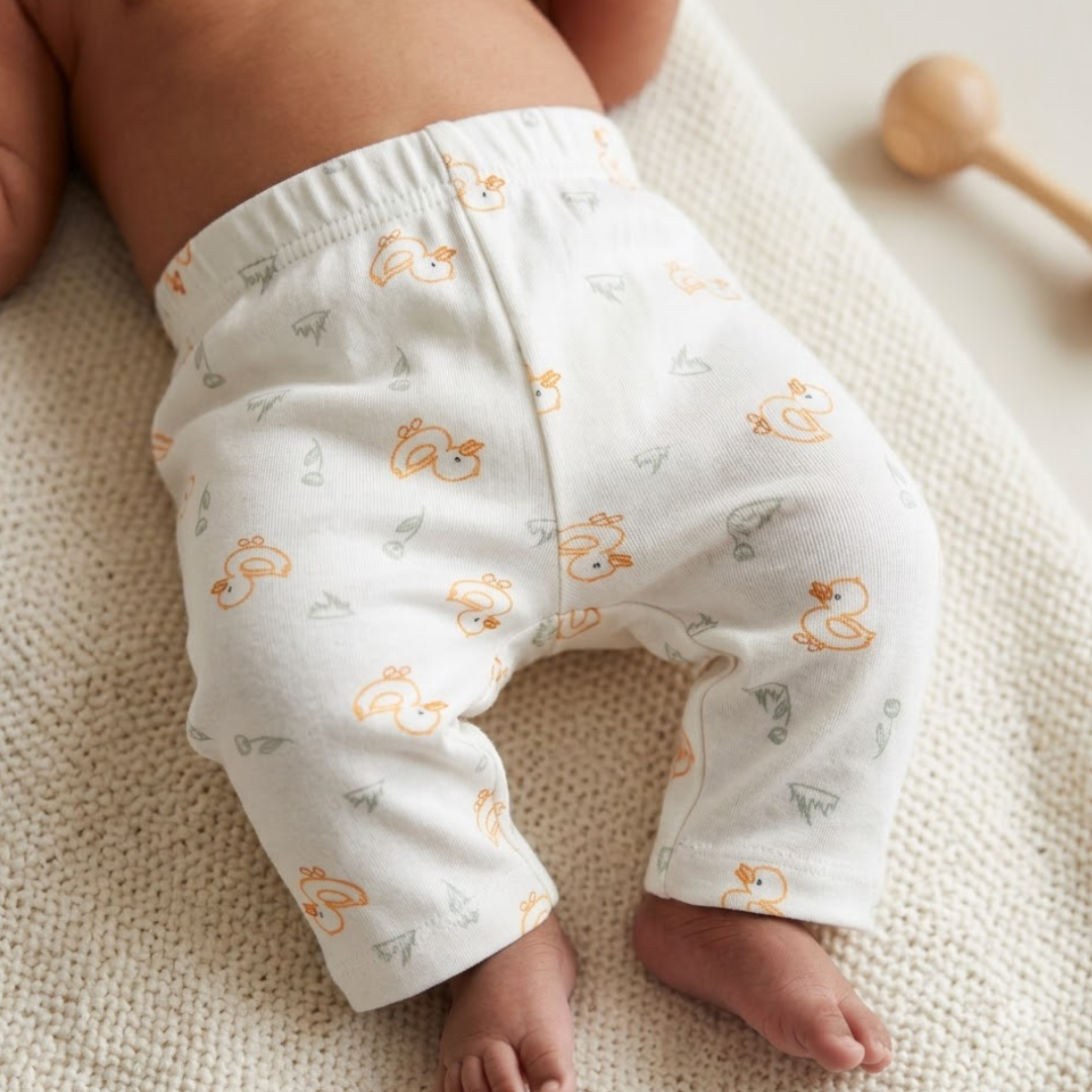 Newborn Baby Cotton Interlock  Pyjama Pants – 3 Piece Pack