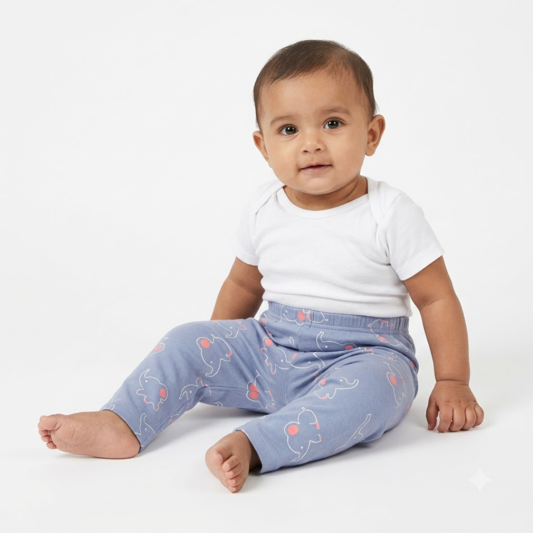 Newborn Baby Cotton Interlock  Pyjama Pants – 3 Piece Pack