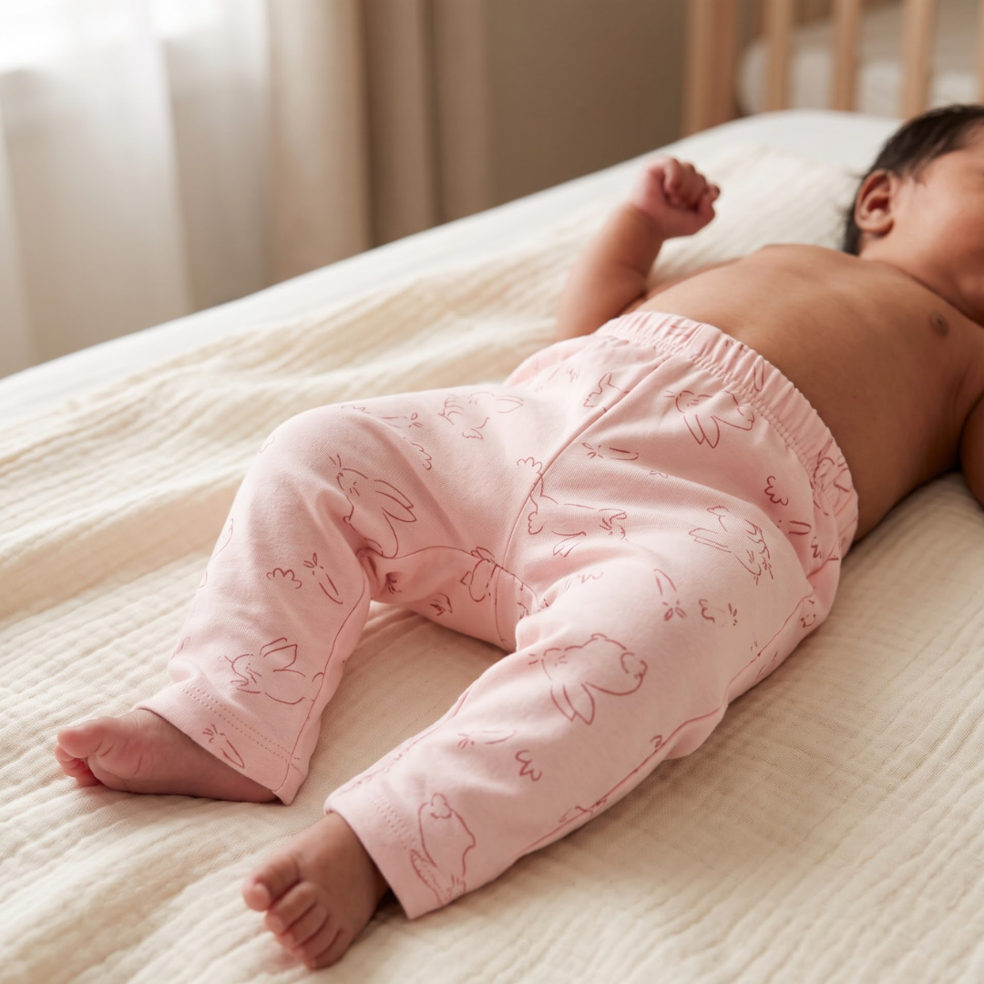 Newborn Baby Cotton Interlock  Pyjama Pants – 3 Piece Pack