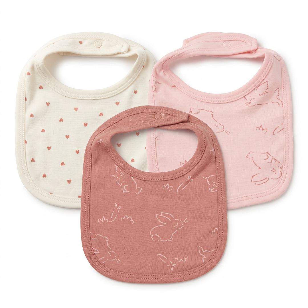 Newborn Baby Bibs Soft Printed Interlock – 3-Piece Pack