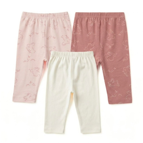 Newborn Baby Cotton Interlock  Pyjama Pants – 3 Piece Pack