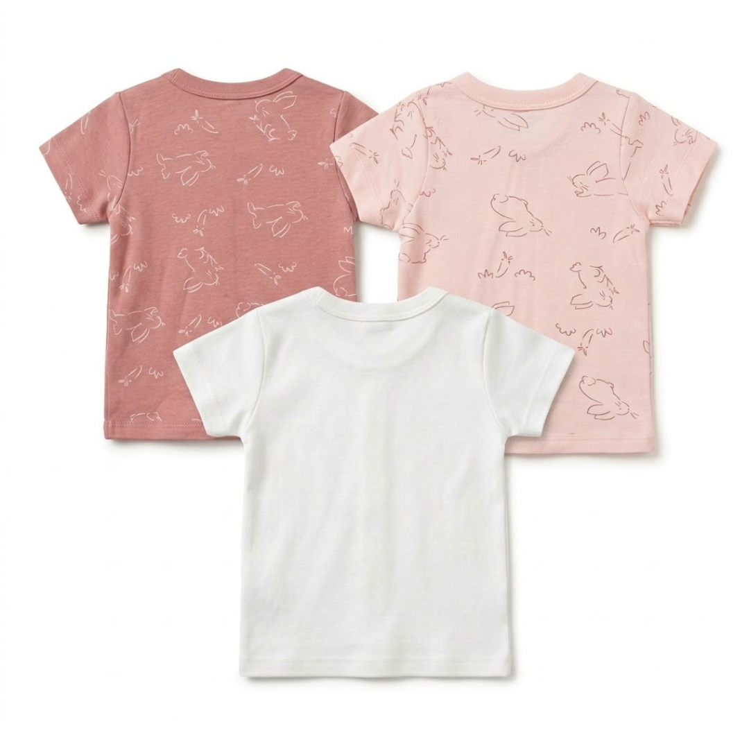 Newborn Baby Short Sleeve Front Open Vest T Shirt– 3 Piece Pack