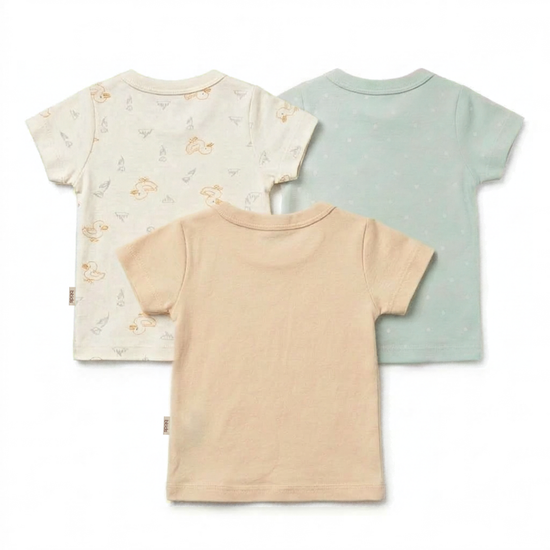 Newborn Baby Short Sleeve Front Open Vest T Shirt– 3 Piece Pack