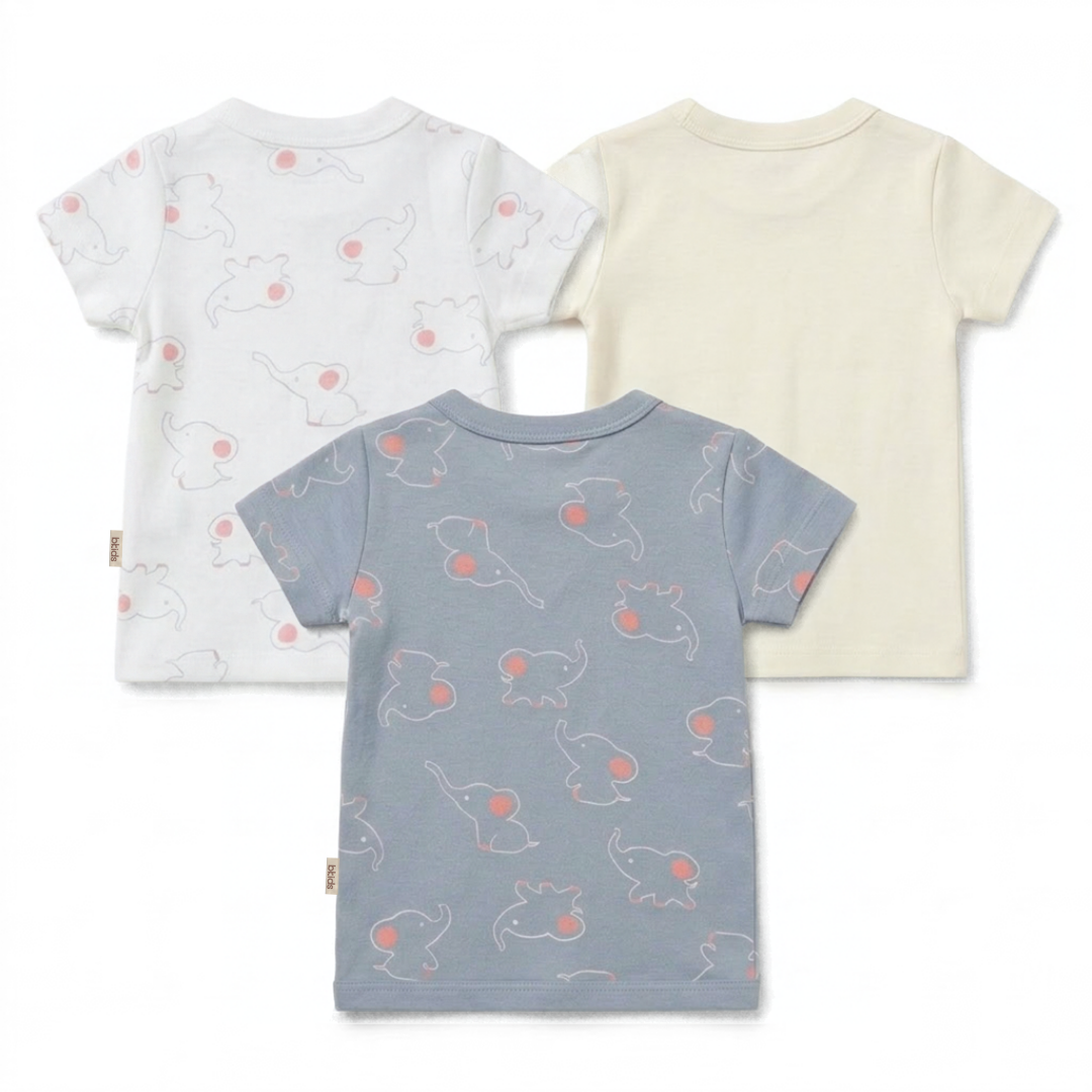 Newborn Baby Short Sleeve Front Open Vest T Shirt– 3 Piece Pack