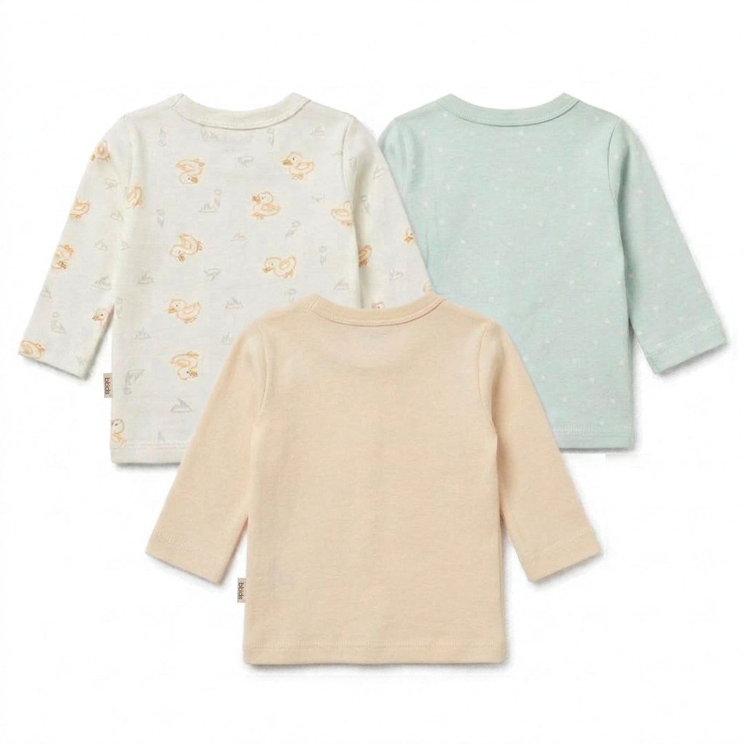 Newborn Baby Long Sleeve Front Open Vest T Shirt– 3 Piece Pack