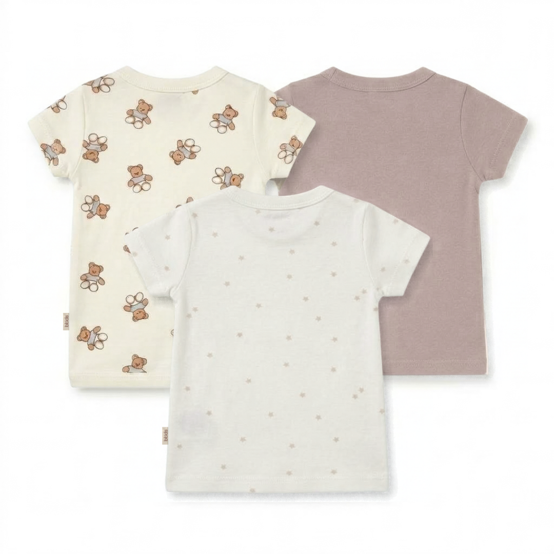Newborn Baby Short Sleeve Front Open Vest T Shirt– 3 Piece Pack