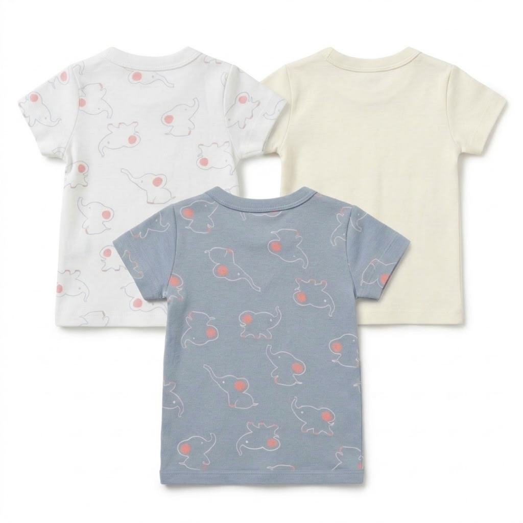 Newborn Baby Short Sleeve Front Open Vest T Shirt– 3 Piece Pack