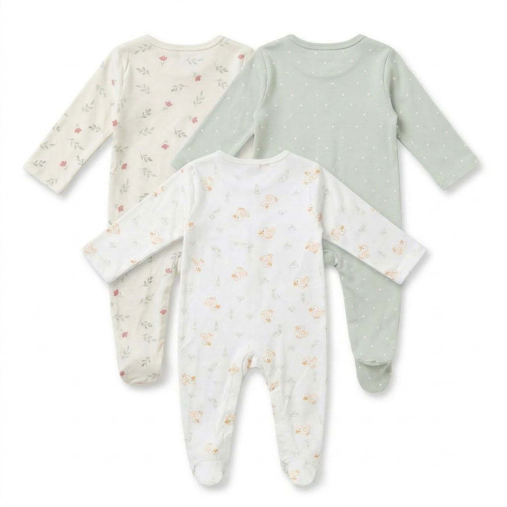 Sleepe suit CF Button Opening 3 Piece Pack