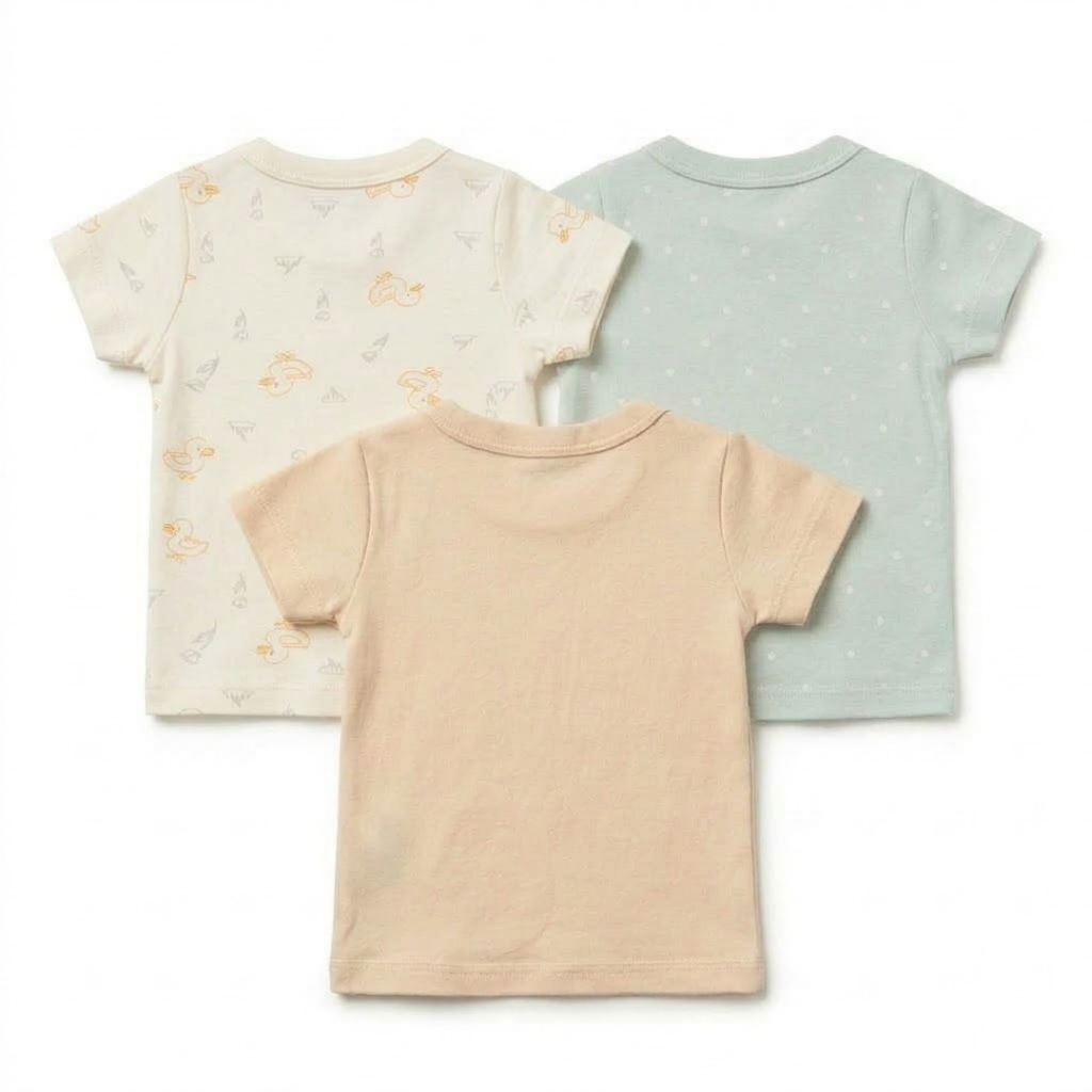 Newborn Baby Short Sleeve Front Open Vest T Shirt– 3 Piece Pack