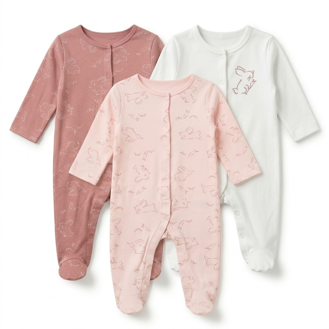 Sleepe suit CF Button Opening 3 Piece Pack