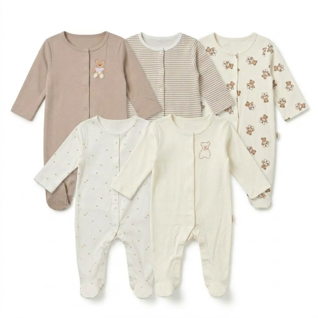 Sleepe suit CF Button Opening 5 Piece Pack
