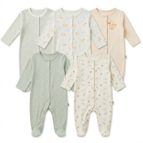 Sleepe suit CF Button Opening 5 Piece Pack