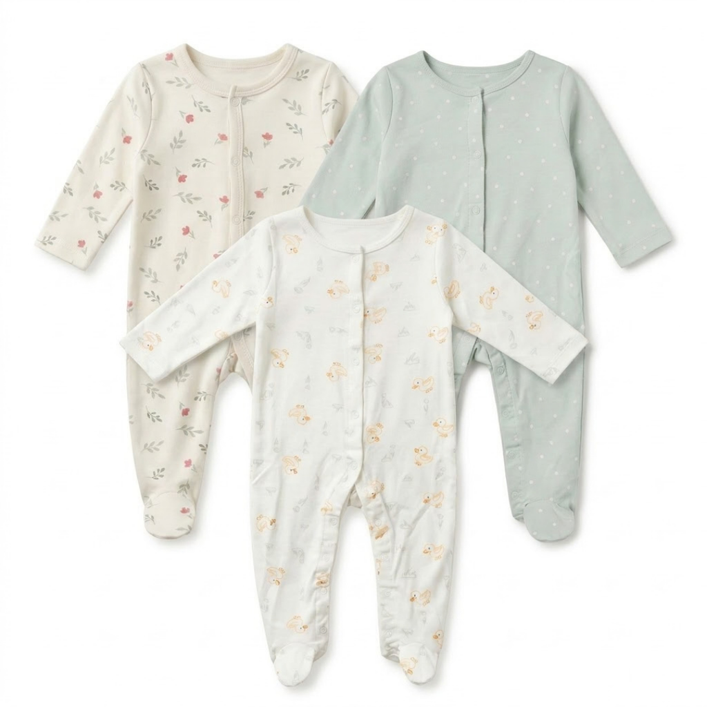 Sleepe suit CF Button Opening 3 Piece Pack