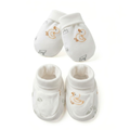 Newborn Baby Mittens & Booties Set  Printed Bunny Interlock - 2 Sets Pack