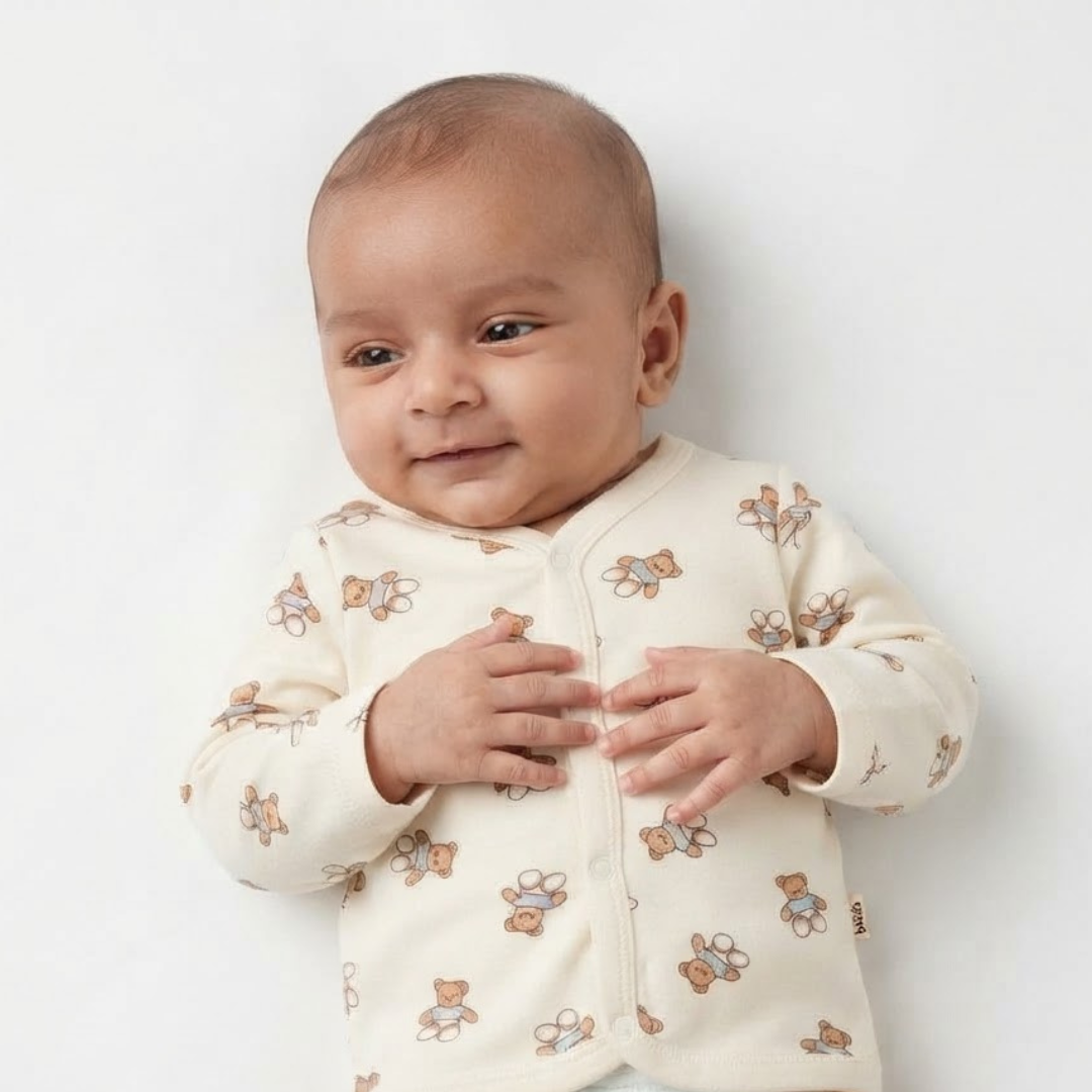 Newborn Baby Long Sleeve Front Open Vest T Shirt– 3 Piece Pack