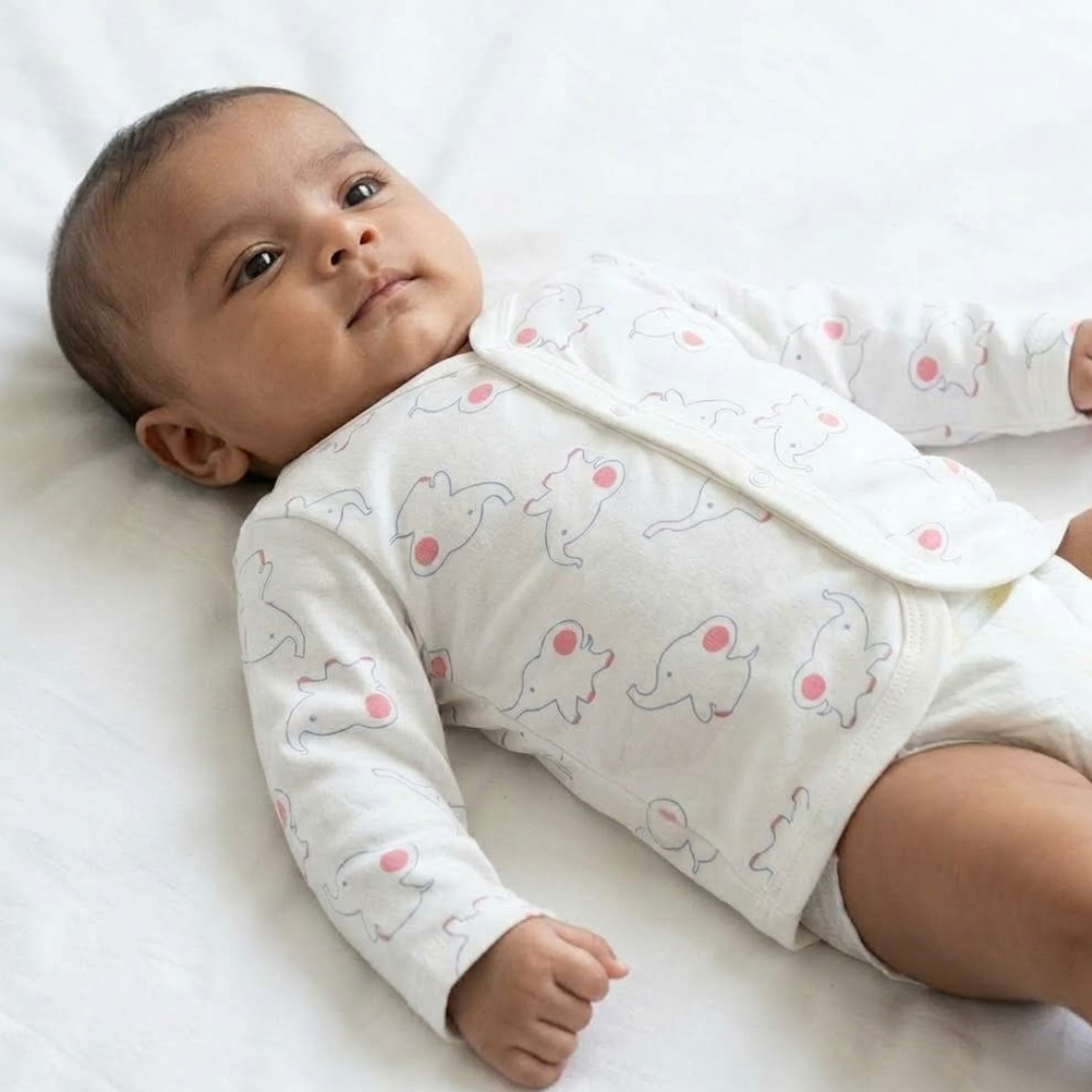 Newborn Baby Long Sleeve Front Open Vest T Shirt– 3 Piece Pack