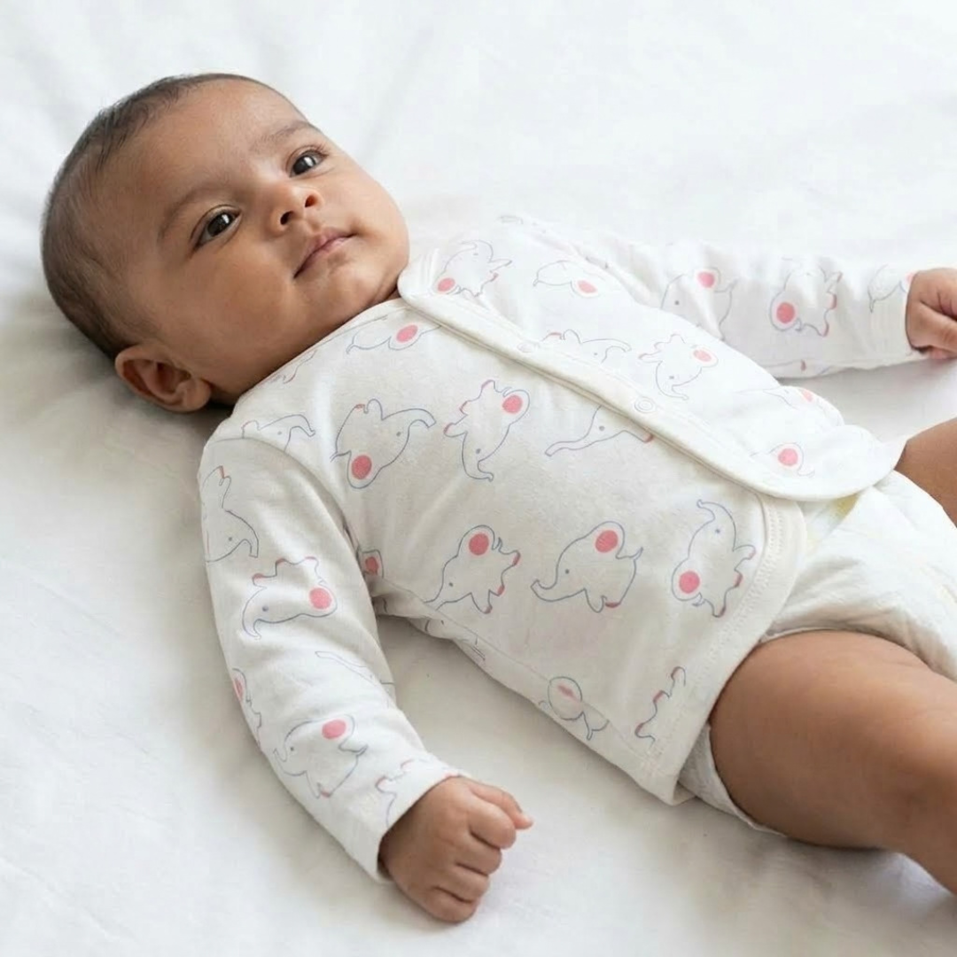 Newborn Baby Long Sleeve Front Open Vest T Shirt– 3 Piece Pack