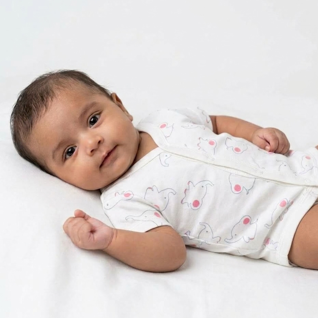 Newborn Baby Short Sleeve Front Open Vest T Shirt– 3 Piece Pack