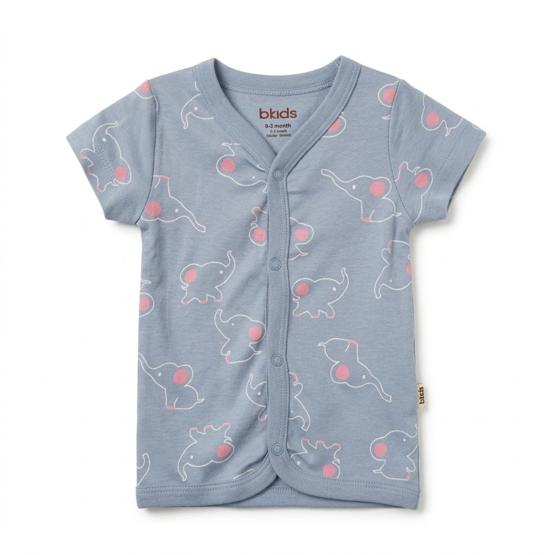 Newborn Baby Short Sleeve Front Open Vest T Shirt– 3 Piece Pack