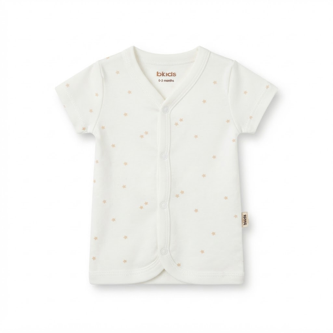 Newborn Baby Short Sleeve Front Open Vest T Shirt– 3 Piece Pack
