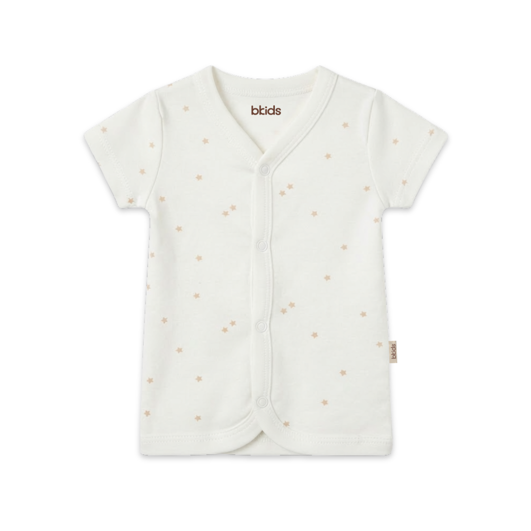 Newborn Baby Short Sleeve Front Open Vest T Shirt– 3 Piece Pack
