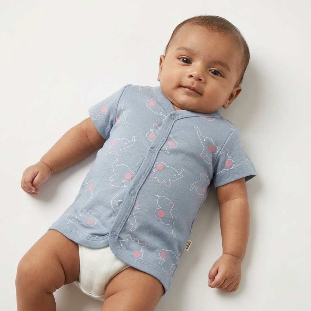 Newborn Baby Short Sleeve Front Open Vest T Shirt– 3 Piece Pack
