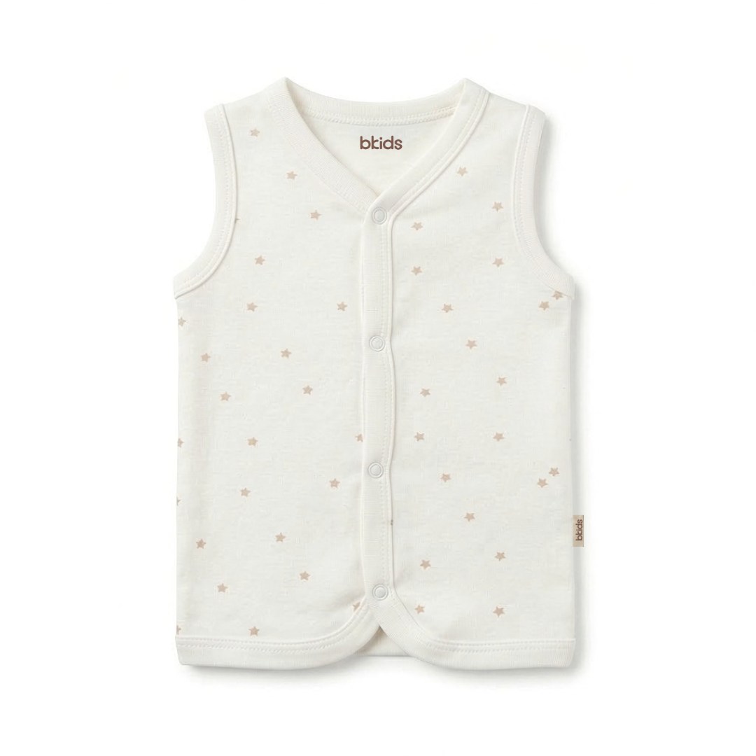 Newborn Baby Sleeveless Front Open Vest T Shirt– 3 Piece Pack