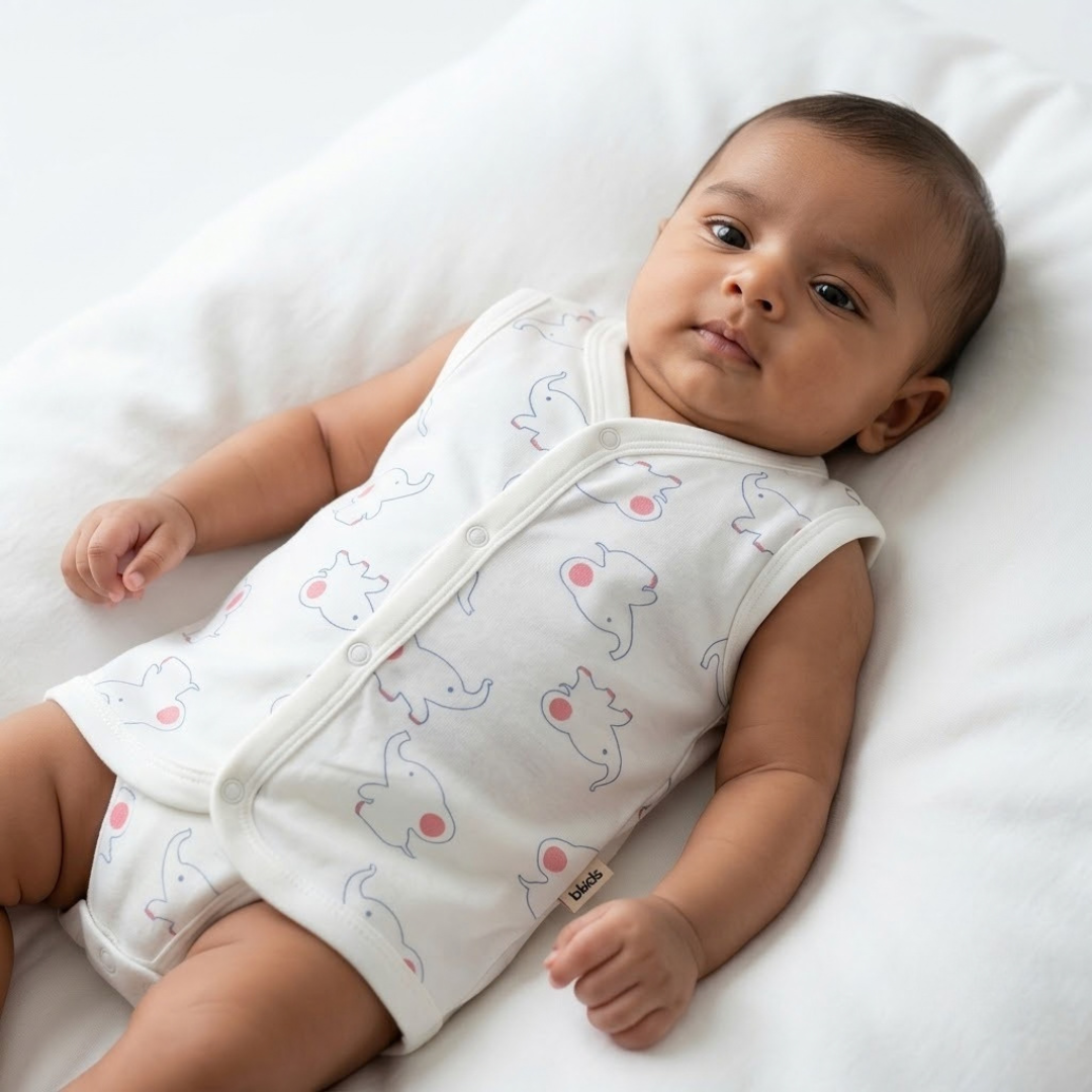 Newborn Baby Sleeveless Front Open Vest T Shirt– 3 Piece Pack