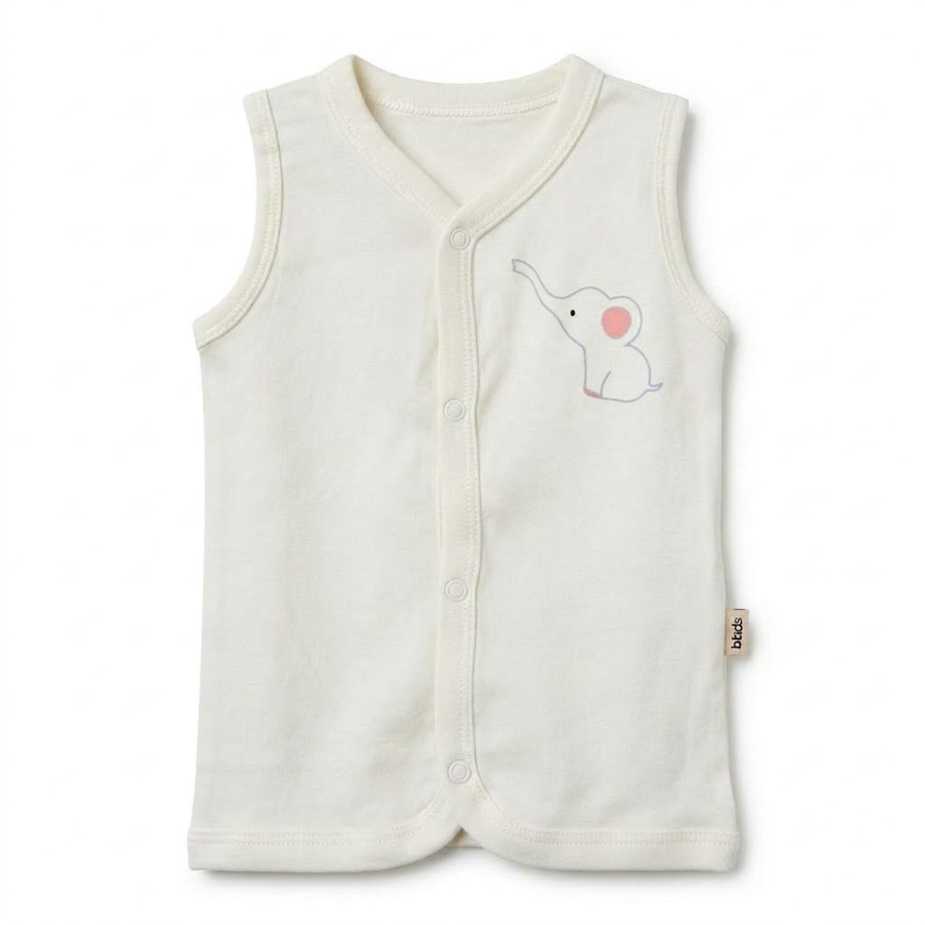 Newborn Baby Sleeveless Front Open Vest T Shirt– 3 Piece Pack