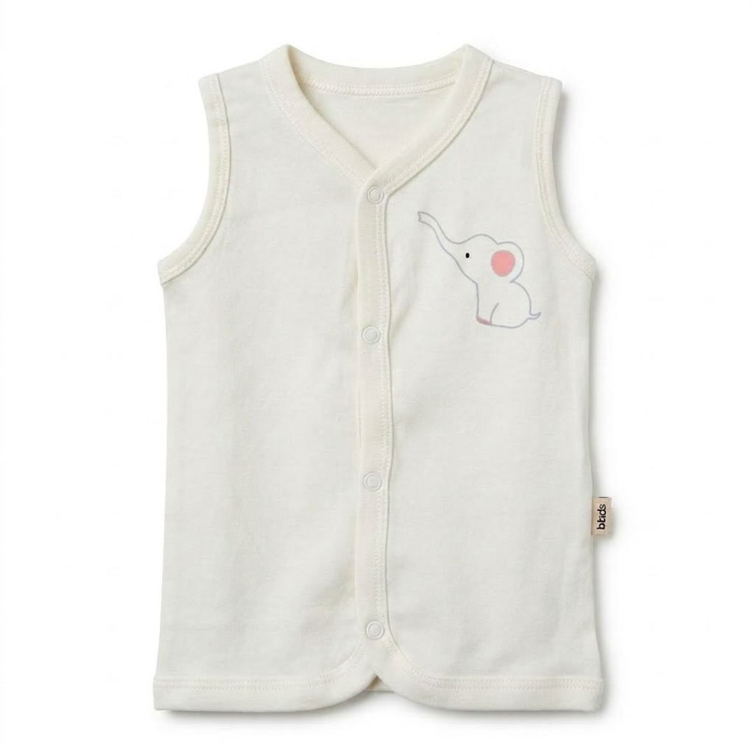 Newborn Baby Sleeveless Front Open Vest T Shirt– 3 Piece Pack