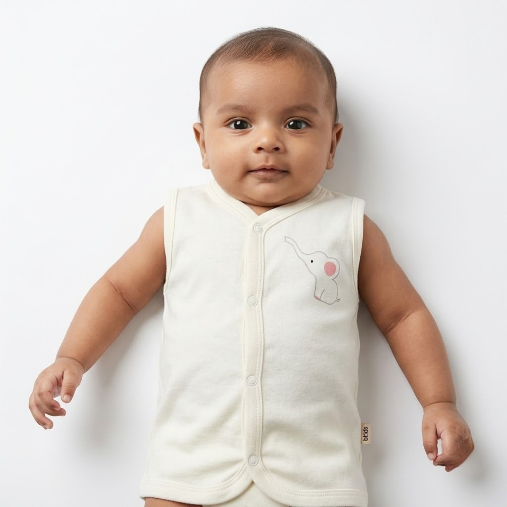 Newborn Baby Sleeveless Front Open Vest T Shirt– 3 Piece Pack