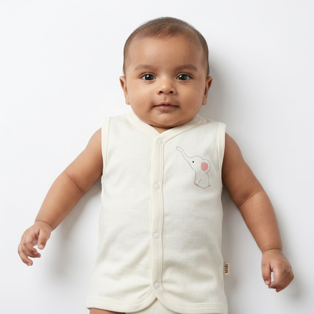 Newborn Baby Sleeveless Front Open Vest T Shirt– 3 Piece Pack