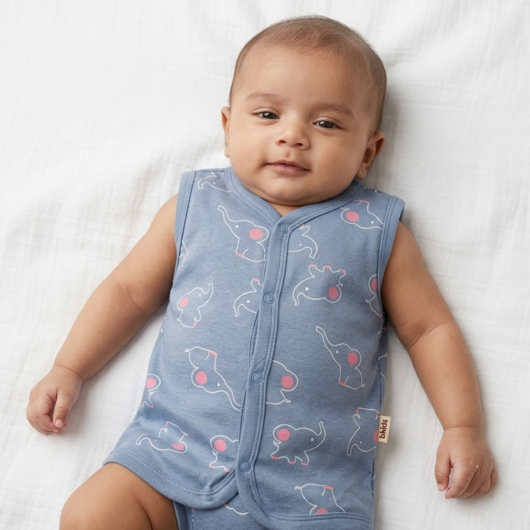 Newborn Baby Sleeveless Front Open Vest T Shirt– 3 Piece Pack