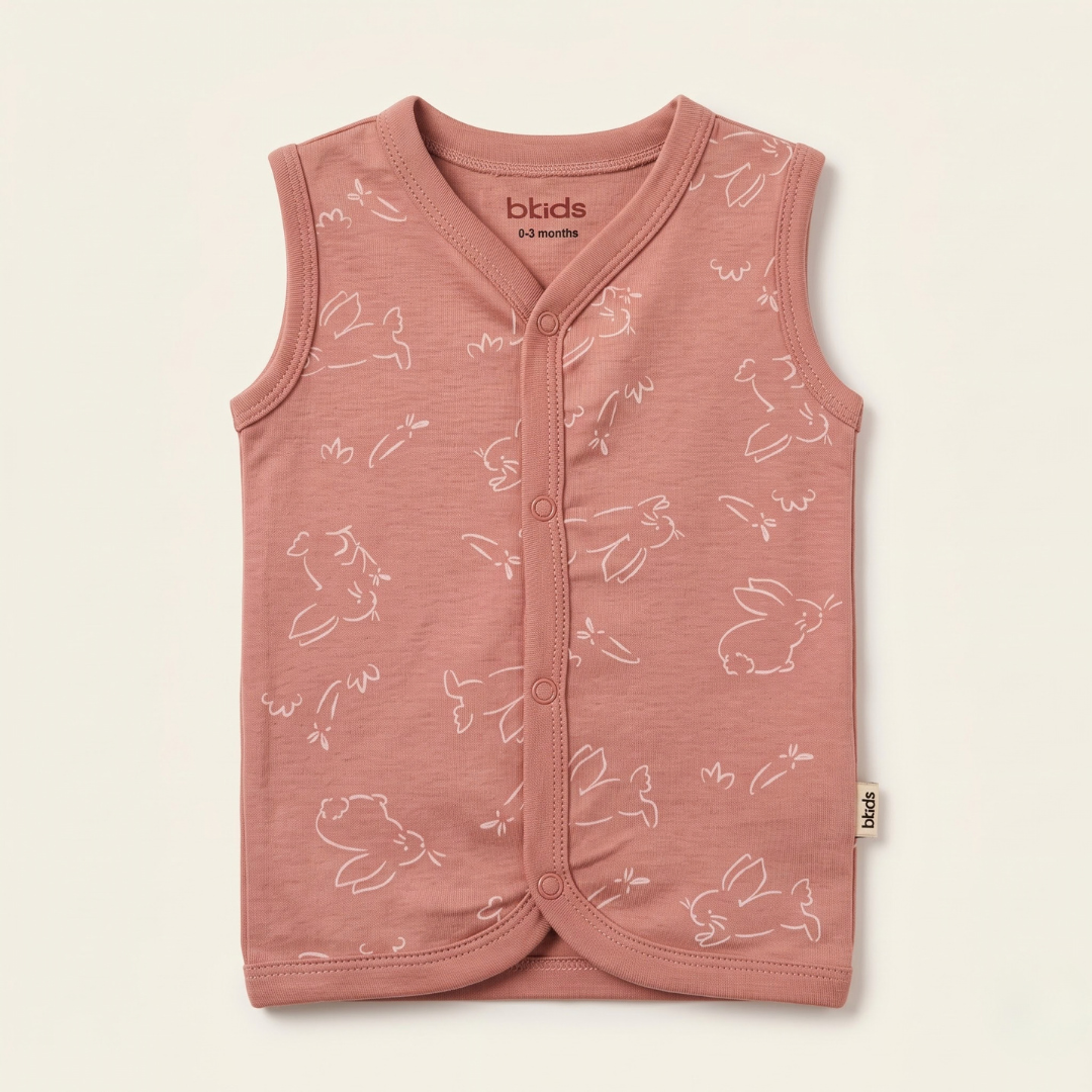 Newborn Baby Sleeveless Front Open Vest T Shirt– 3 Piece Pack