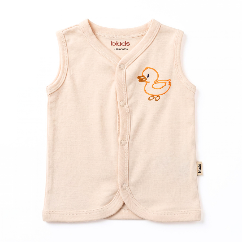 Newborn Baby Sleeveless Front Open Vest T Shirt– 3 Piece Pack