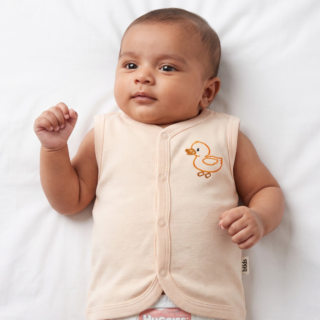 Newborn Baby Sleeveless Front Open Vest T Shirt– 3 Piece Pack