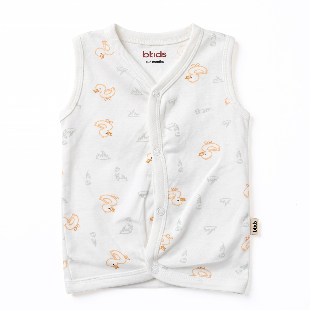 Newborn Baby Sleeveless Front Open Vest T Shirt– 3 Piece Pack